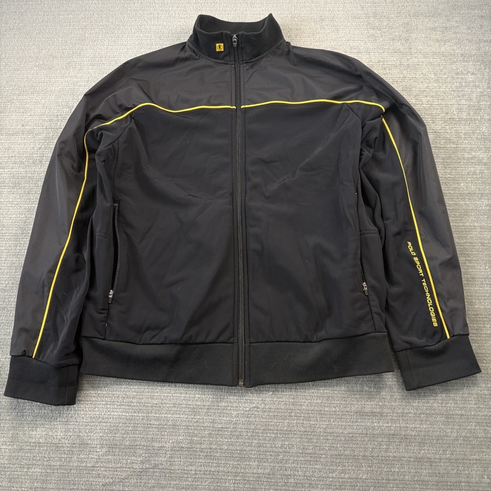 Vintage Polo‎ Sport Tech Ralph Lauren Track Jacket Mens XL Black Full Zip